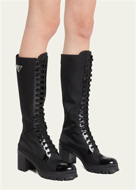 prada padded boot|prada lace up combat boots.